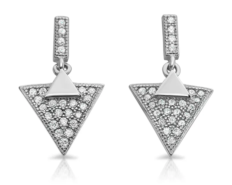 SILBERSCHMUCK OHRRINGE, OHRSTECKER LANG, OHRSCHMUCK MIT KRISTALLEN