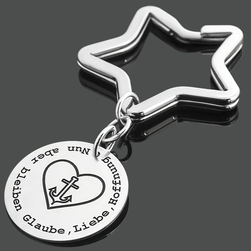 SCHLÜSSELANHÄNGER SILBER, GLAUBE LIEBE HOFFNUNG SCHMUCK, MÄNNERGESCHENK
