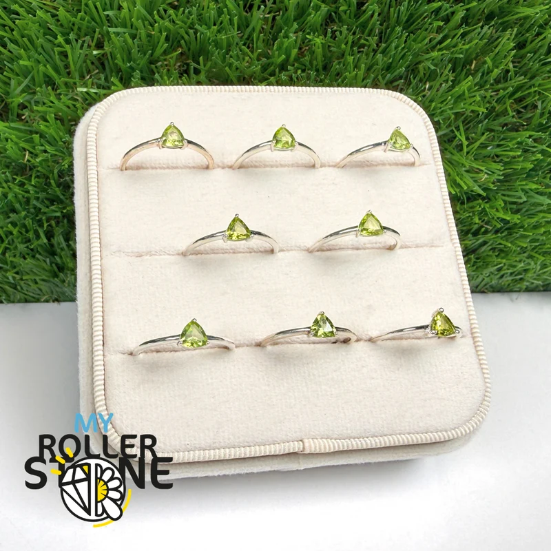 Trillon Facettierter Peridot-Solitärring (4 Größen)