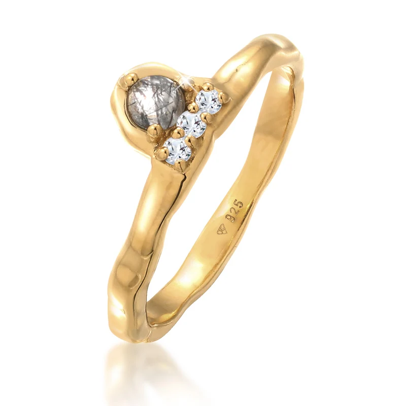 Ring Organic | Quartz, Topas ( Weiß )