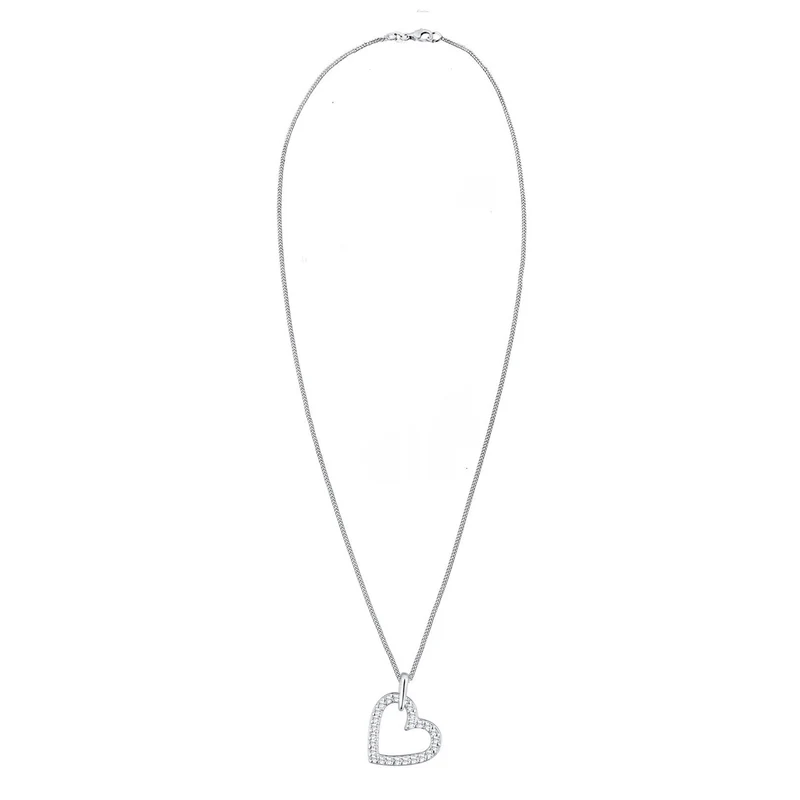 Halskette Herz Funkelnd | Mit Kristallen von Swarovski® (Weiß)