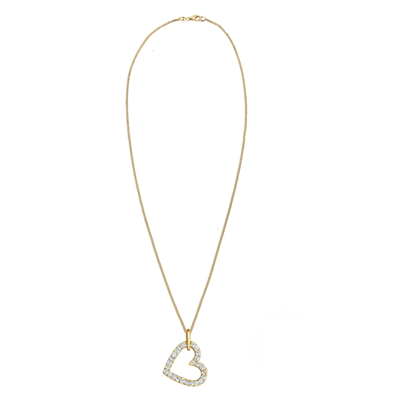 Halskette Herz Funkelnd | Mit Kristallen von Swarovski® (Weiß)