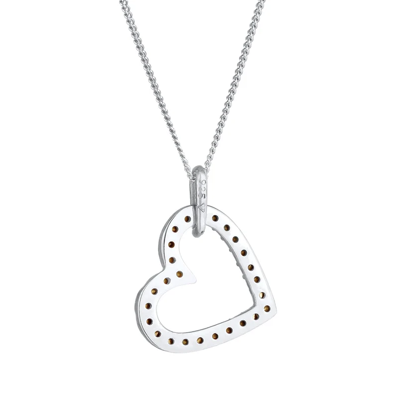 Halskette Herz Funkelnd | Mit Kristallen von Swarovski® (Weiß)