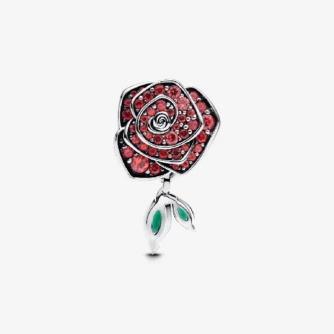 Sparkling Rose in Bloom Charms