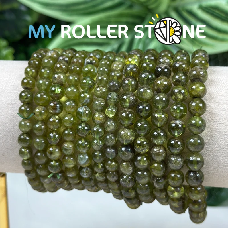 Peridot 3A rundes Perlenarmband