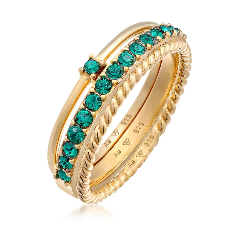 Ringset | Mit Kristallen von Swarovski® (Grün)