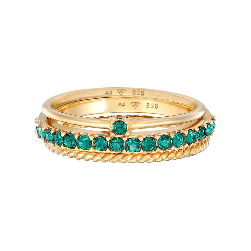 Ringset | Mit Kristallen von Swarovski® (Grün)