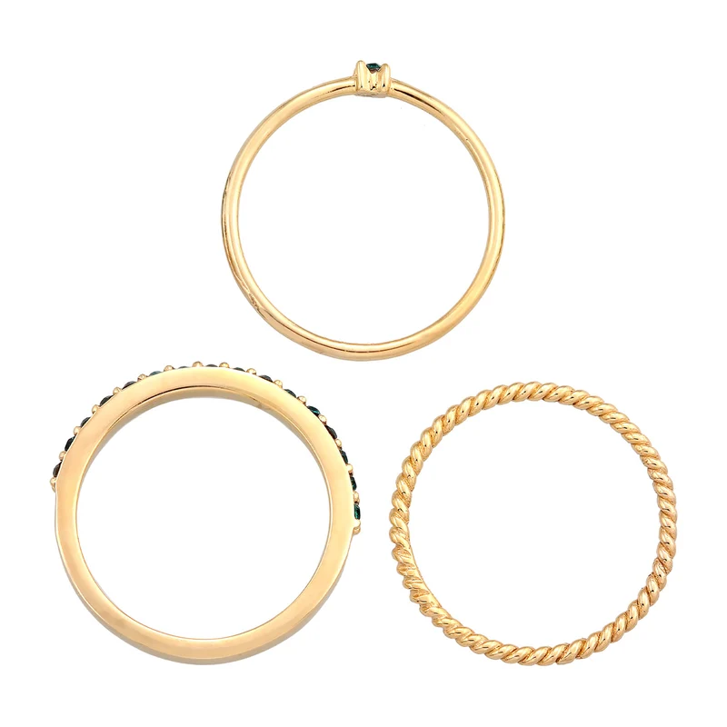 Ringset | Mit Kristallen von Swarovski® (Grün)