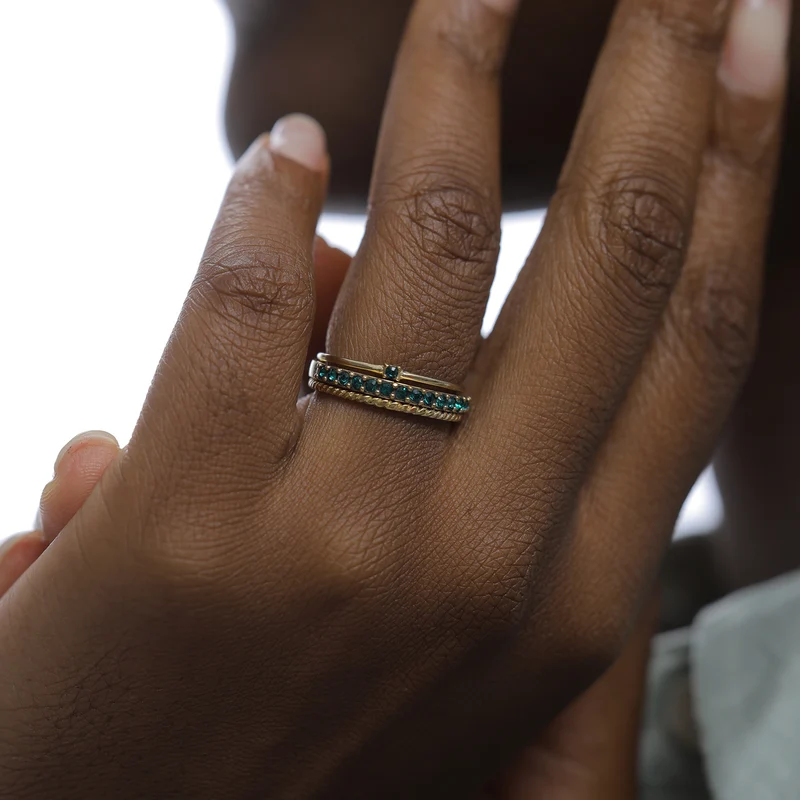 Ringset | Mit Kristallen von Swarovski® (Grün)