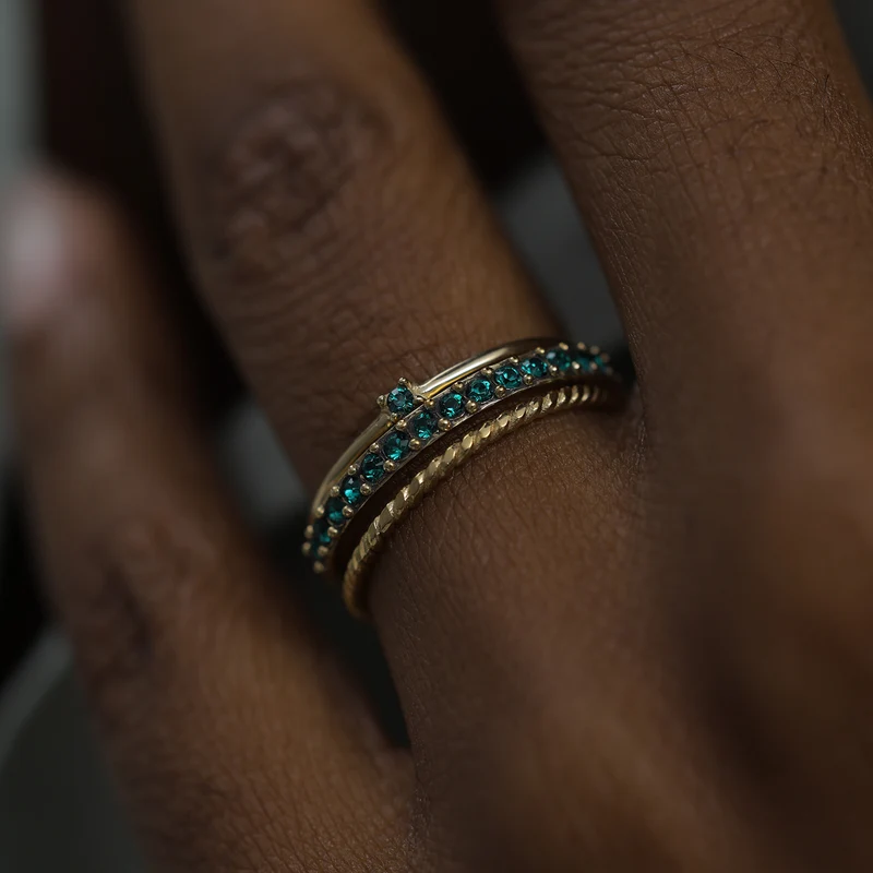 Ringset | Mit Kristallen von Swarovski® (Grün)
