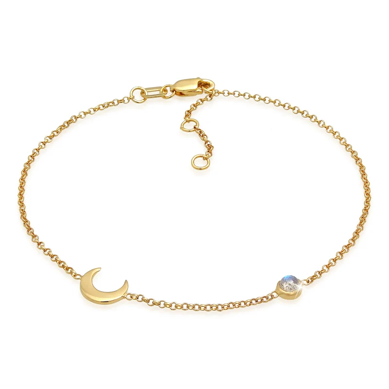 Armband Halbmond | Labradorit (Grau)