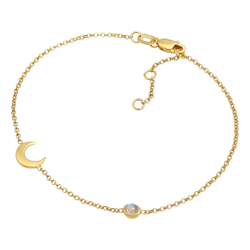 Armband Halbmond | Labradorit (Grau)