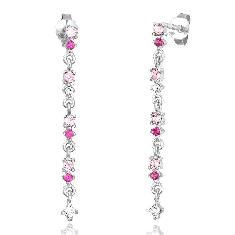 Ohrhänger | Glas Kristalle (Rosa)