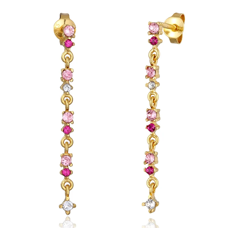 Ohrhänger | Glas Kristalle (Rosa)