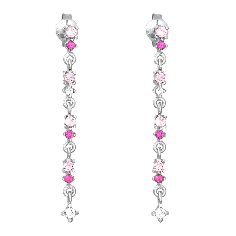 Ohrhänger | Glas Kristalle (Rosa)