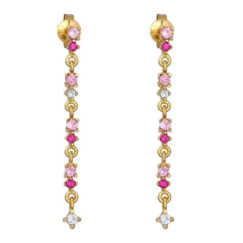 Ohrhänger | Glas Kristalle (Rosa)