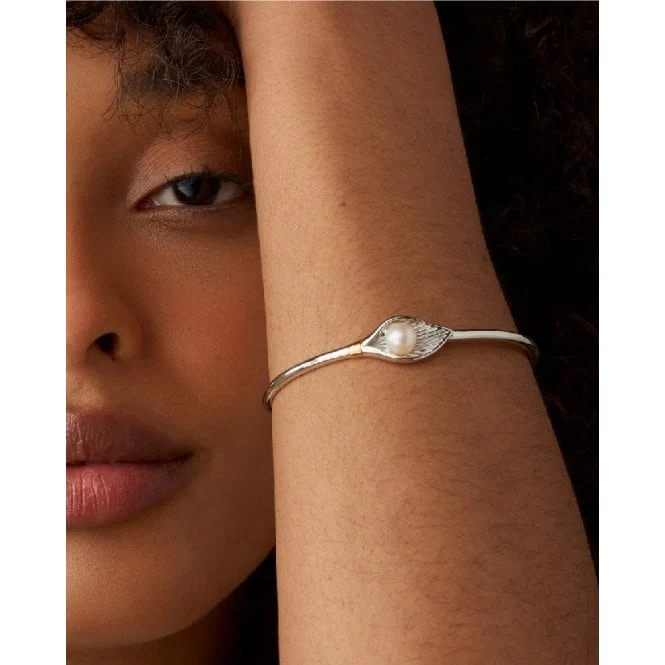 Nature's Wonder Silver Oyster Shell Banglet with Pearl