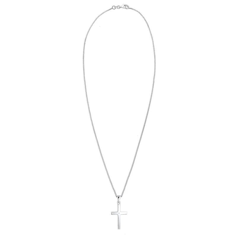 Halskette Kreuz | Diamant (Weiß, 0,005 ct)