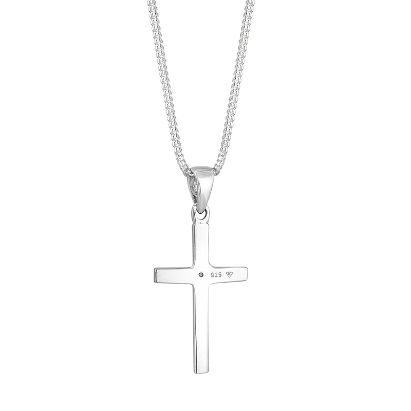 Halskette Kreuz | Diamant (Weiß, 0,005 ct)