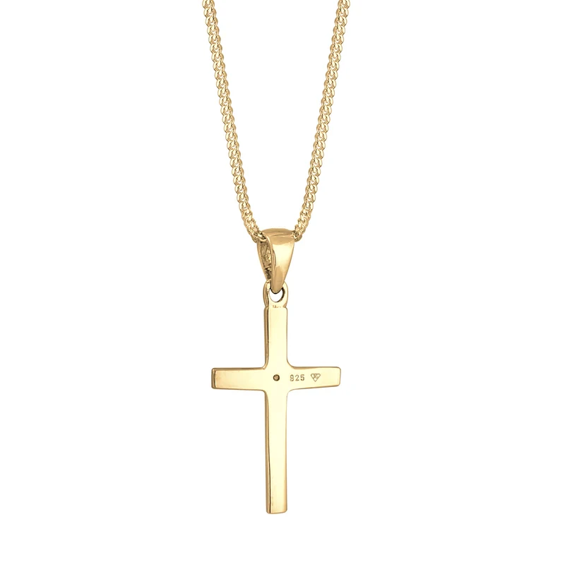 Halskette Kreuz | Diamant (Weiß, 0,005 ct)