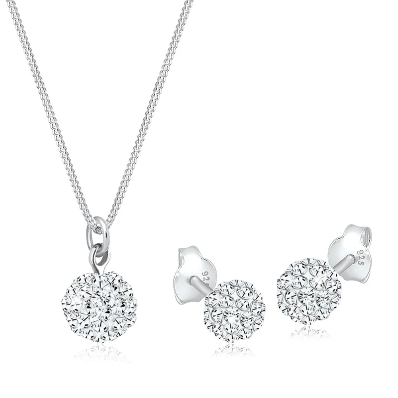Schmuckset Kugel | Mit Kristallen von Swarovski® (Weiß)