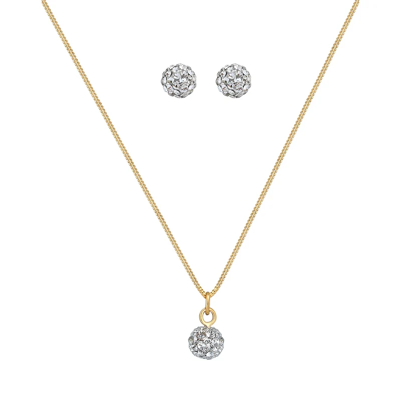 Schmuckset Kugel | Mit Kristallen von Swarovski® (Weiß)