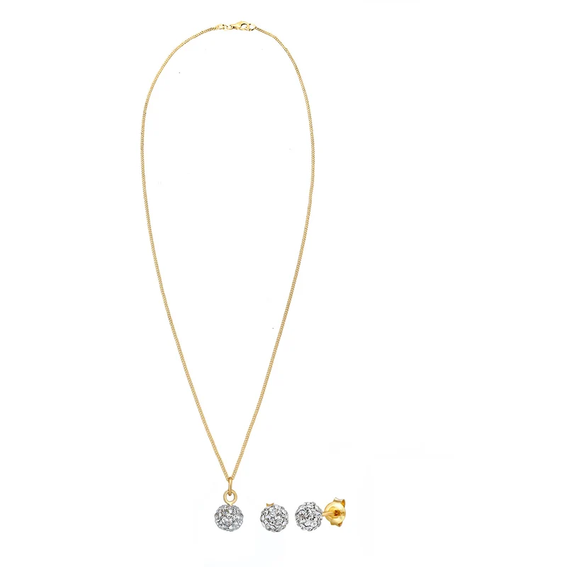 Schmuckset Kugel | Mit Kristallen von Swarovski® (Weiß)
