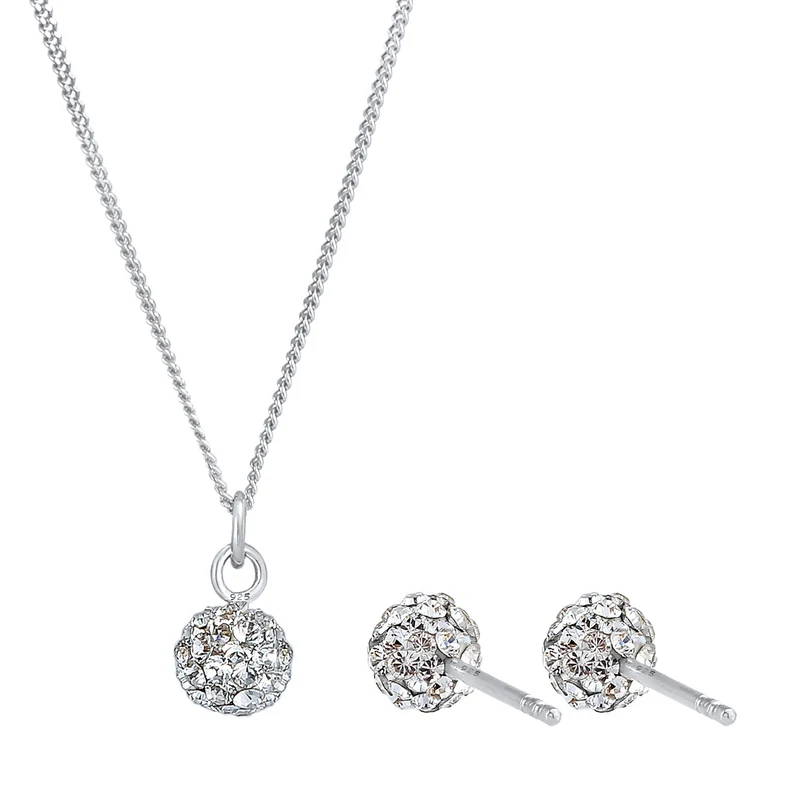 Schmuckset Kugel | Mit Kristallen von Swarovski® (Weiß)