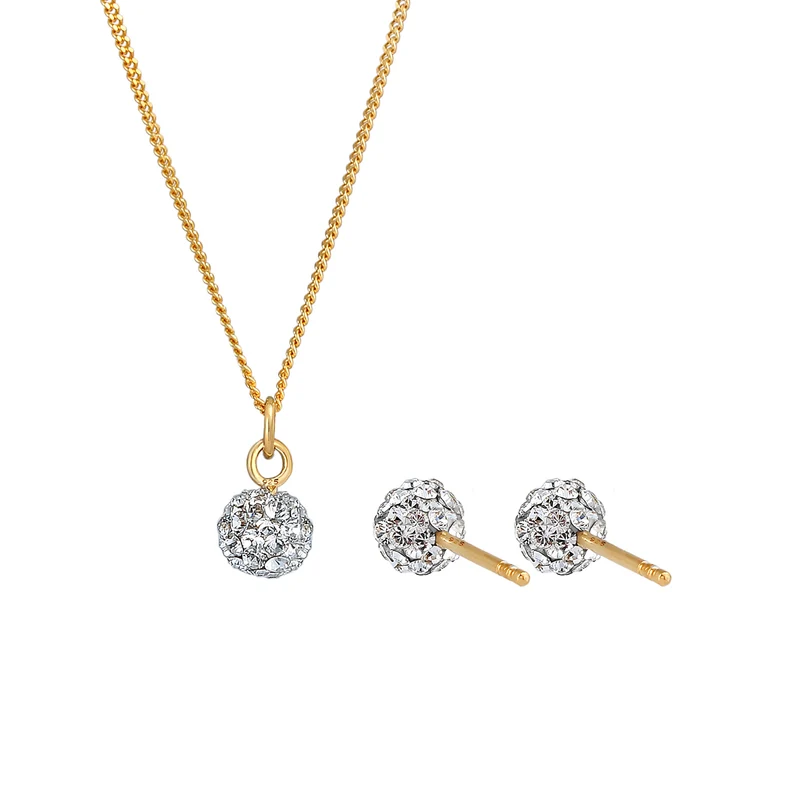 Schmuckset Kugel | Mit Kristallen von Swarovski® (Weiß)