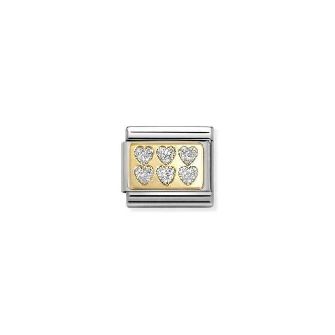 Classic Gold and Enamel Silver Glitter Hearts Online Love & Hearts Charms