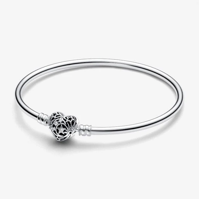 Celestial Heart Clasp Bangle, 21cm