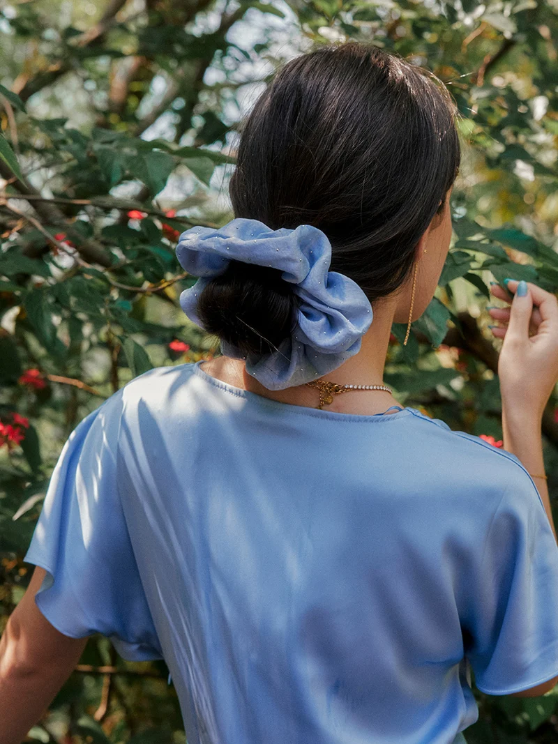 Sparkling Joy Blue Scrunchie