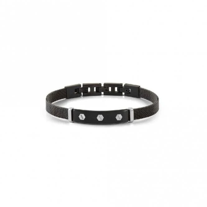 Sea Lover Nut Link Bracelet with Black PVD and Silver Steel