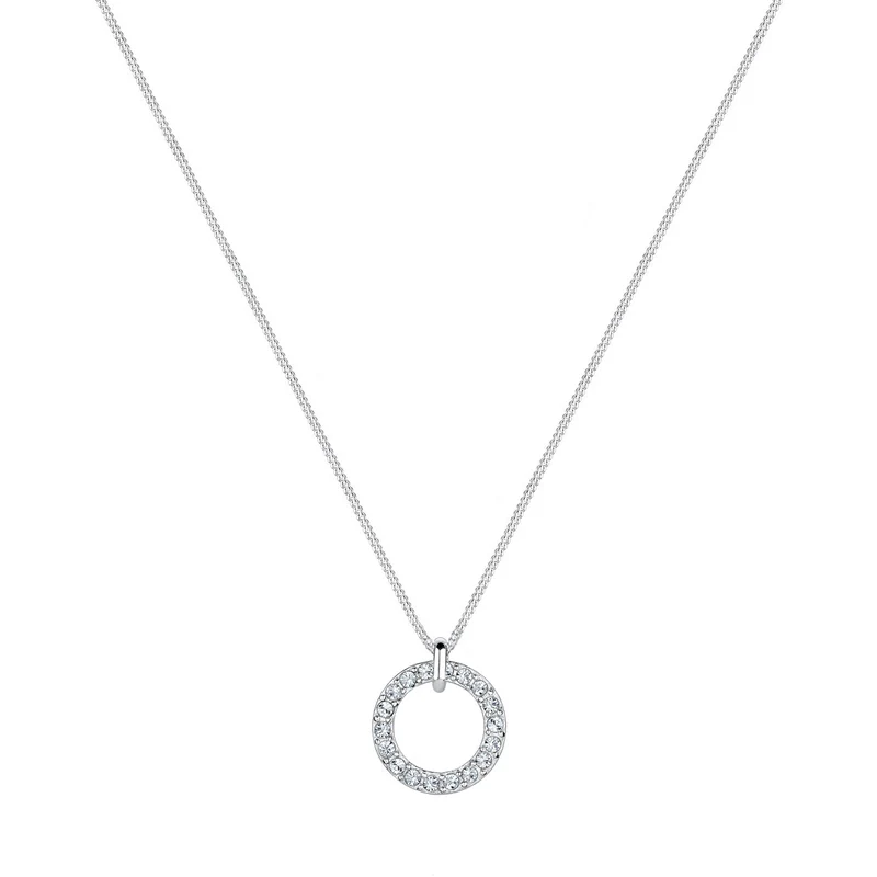 Halskette Kreis | Mit Kristallen von Swarovski® (Weiß)