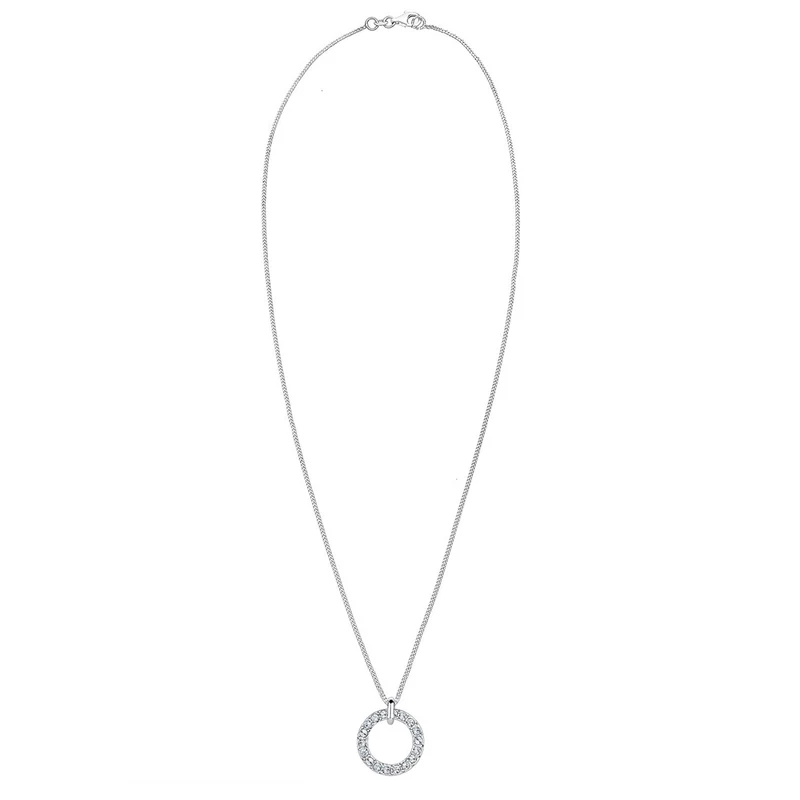Halskette Kreis | Mit Kristallen von Swarovski® (Weiß)