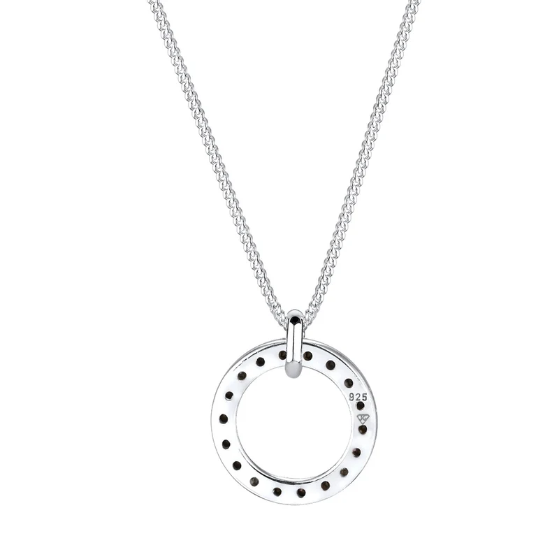 Halskette Kreis | Mit Kristallen von Swarovski® (Weiß)