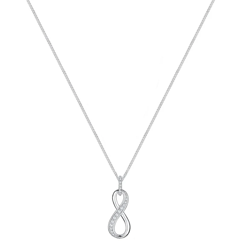 Halskette Infinity Anhänger | Zirkonia (Weiß)