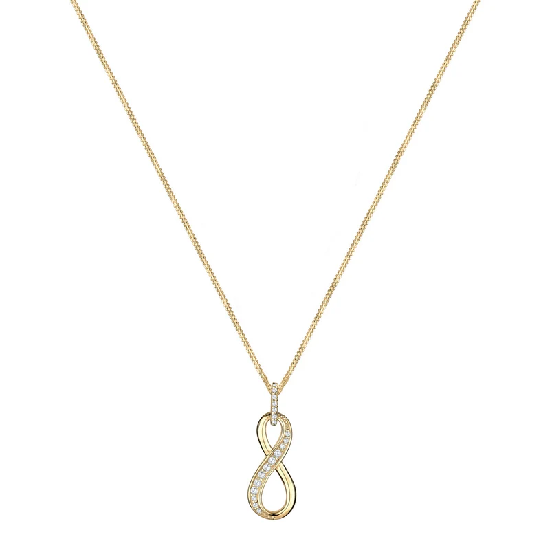 Halskette Infinity Anhänger | Zirkonia (Weiß)