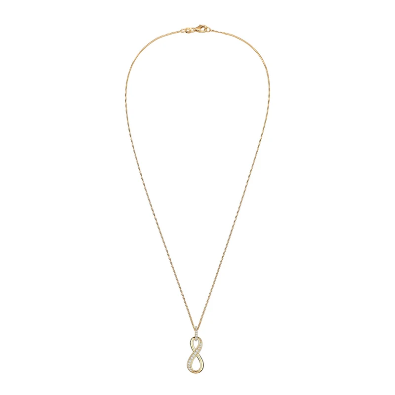 Halskette Infinity Anhänger | Zirkonia (Weiß)