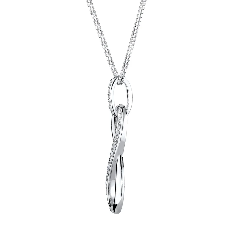 Halskette Infinity Anhänger | Zirkonia (Weiß)