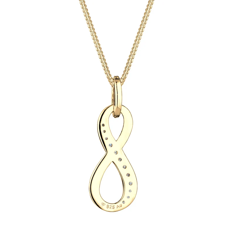 Halskette Infinity Anhänger | Zirkonia (Weiß)