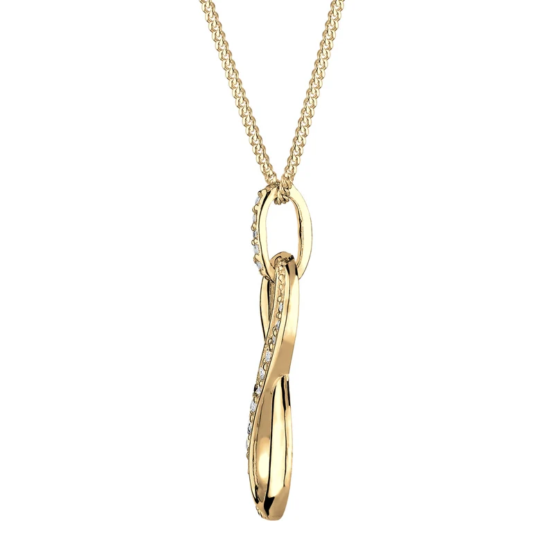 Halskette Infinity Anhänger | Zirkonia (Weiß)