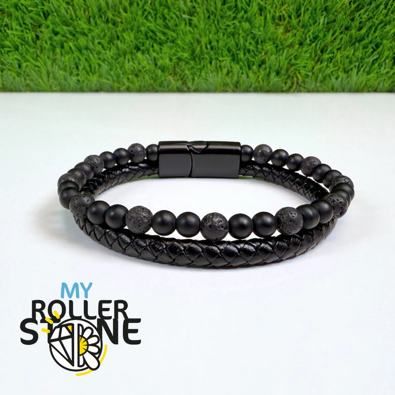 Lavastein-Lederarmband