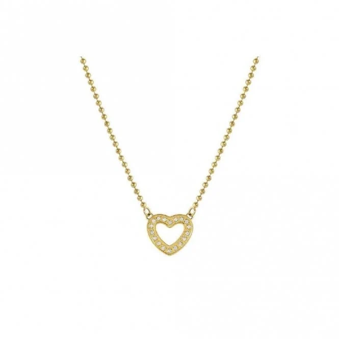 Soffio D'amore Heart Necklace in Gold with CZ
