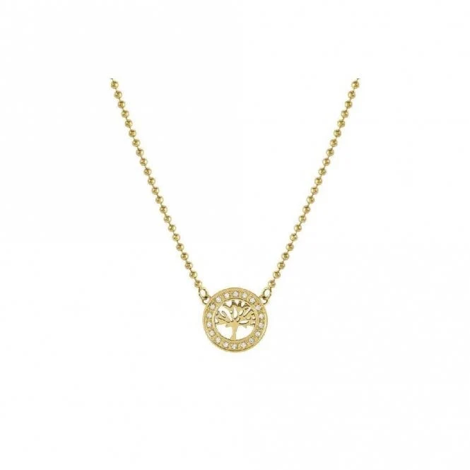 Soffio D'amore Tree of Life Necklace in Gold with CZ