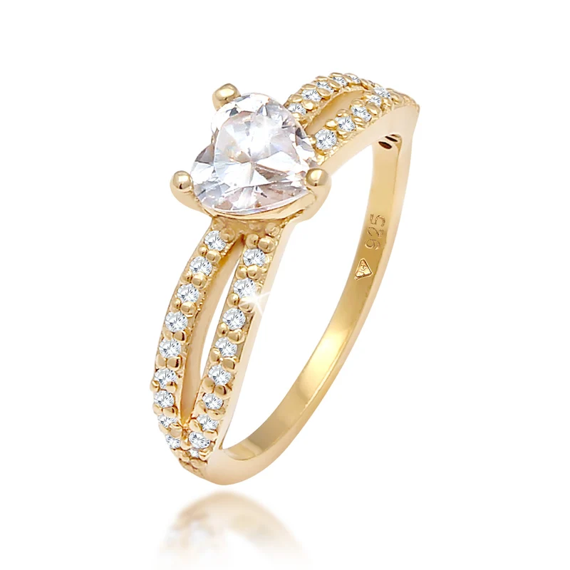 Ring Herz | Zirkonia ( Weiß )