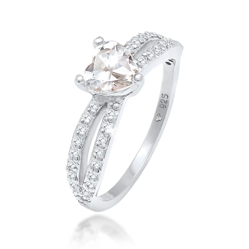 Ring Herz | Zirkonia ( Weiß )