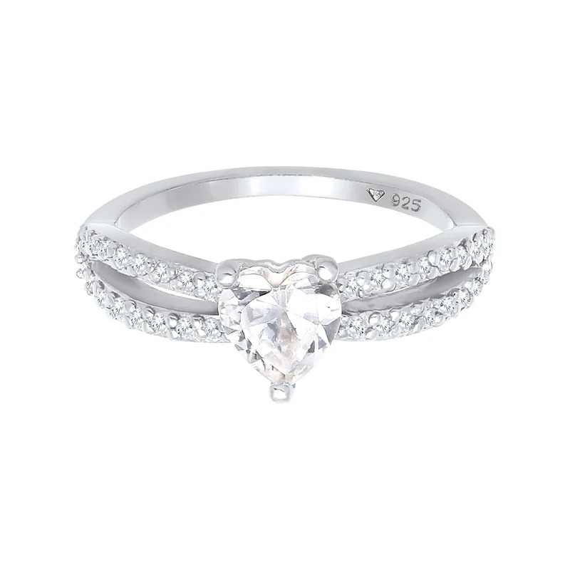 Ring Herz | Zirkonia ( Weiß )