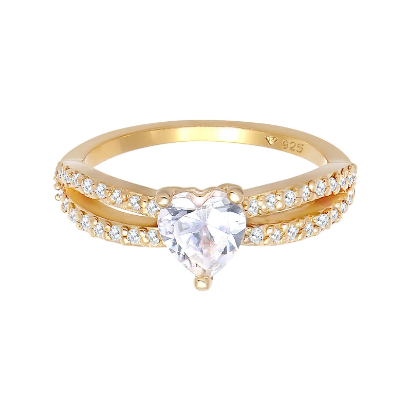 Ring Herz | Zirkonia ( Weiß )