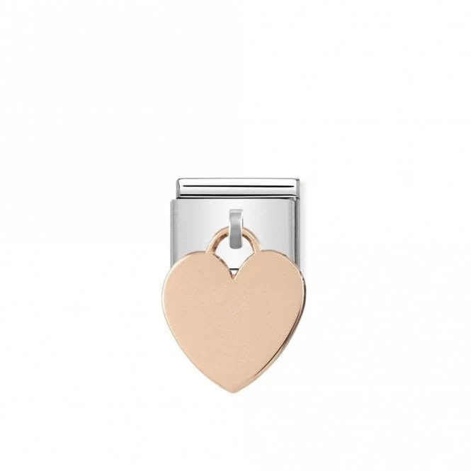 Classic Rose Gold Engravable Hanging Heart Charms